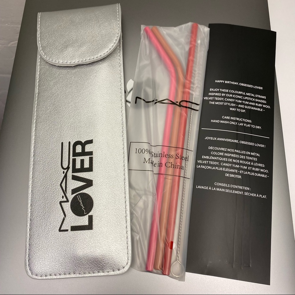 MAC LOVER Stainless Steel Straw & Pouch Set - Picture 2 of 9